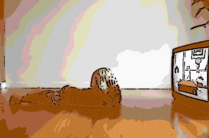 girl watching cartoon